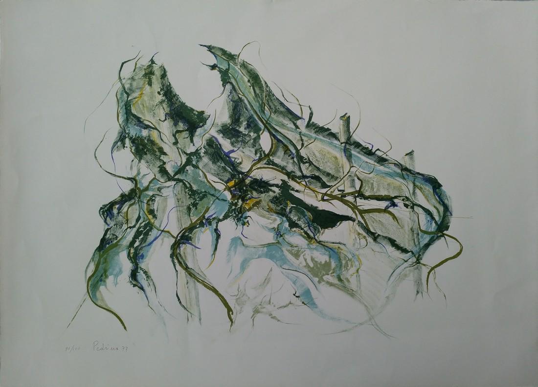 Franco Pedrina - Untitled: No Reserve! Title: Franco Pedrina - Untitled Date/Period: 1977 Materials: Lithography on cardboard Dimensions: Cm 50 x 70 Description:FRANCO PEDRINA (Grantortino, 1934)Lithography on cardboardSigned, 