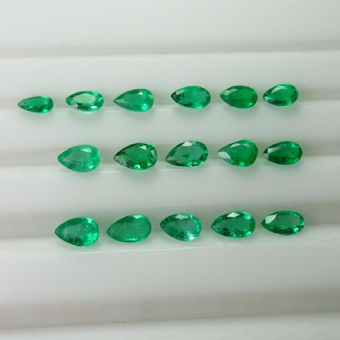 2.58 Ctw Natural 16 Zambian Emerald Pear Cut Lot (1 of 2)