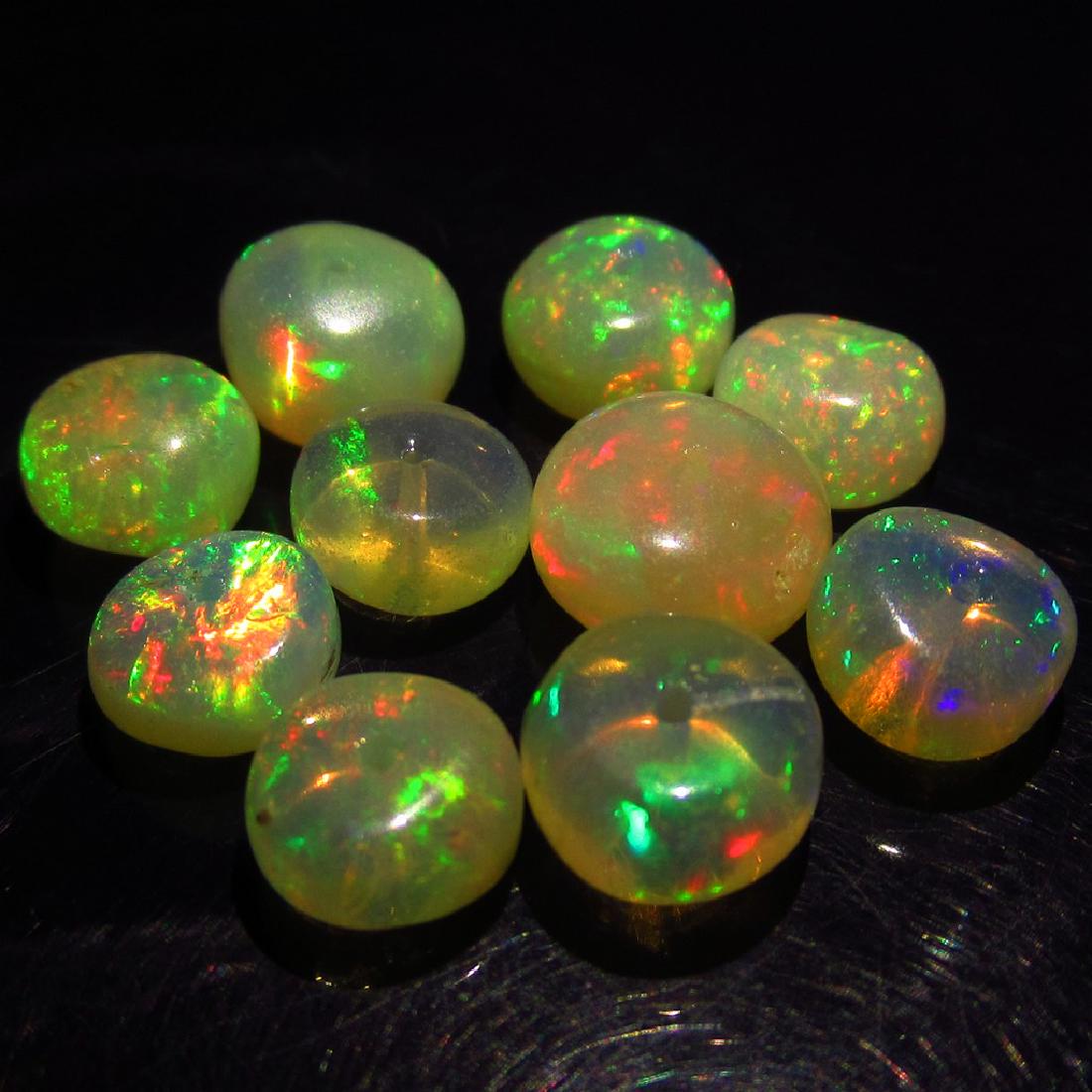 10.77 Ct Genuine10 Drilled Round Fire Opal Beads (1 of 2)