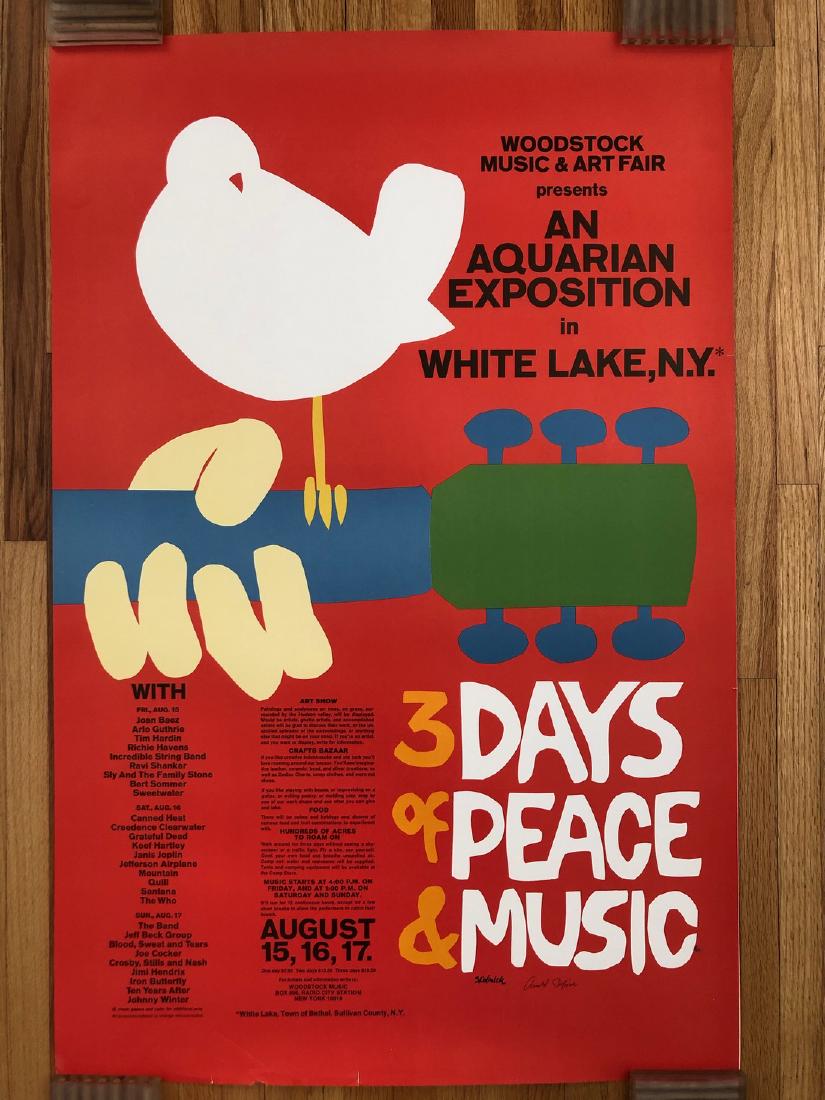 ORIGINAL WOODSTOCK POSTER - 50 years ago ! (1 of 2)