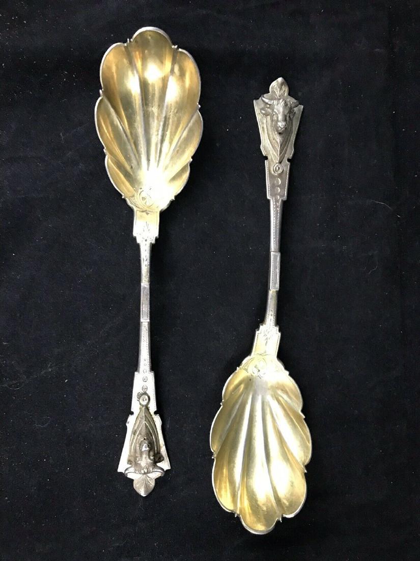 Pair Of GEORGE SHARP Coin Silver Serving Spoon Figural: Great piece of history by George Sharp. Two spoons in great condition with normal wear Reserve: $1,300.00 Shipping: Domestic: Flat-rate of $8.00 to anywhere within the contiguous U.S. International: F