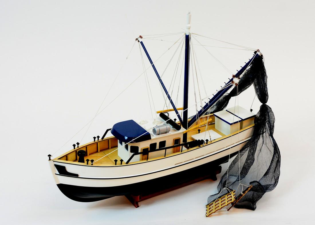 Shrimp Boat: Dimension approx.: 23 L x 16 W x 16 H; The model is already built, NOT a model ship kit; Hand crafted by artisans from scratch using high quality woods & metal fittings. All dimensions are in inches.