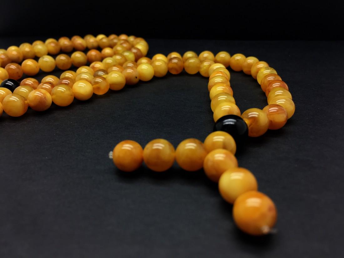 Baltic Amber lucky Mala 108 round beads, 41.2 gr. (1 of 6)