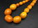 Vintage Baltic Amber Necklace tiger pattern beads - 2
