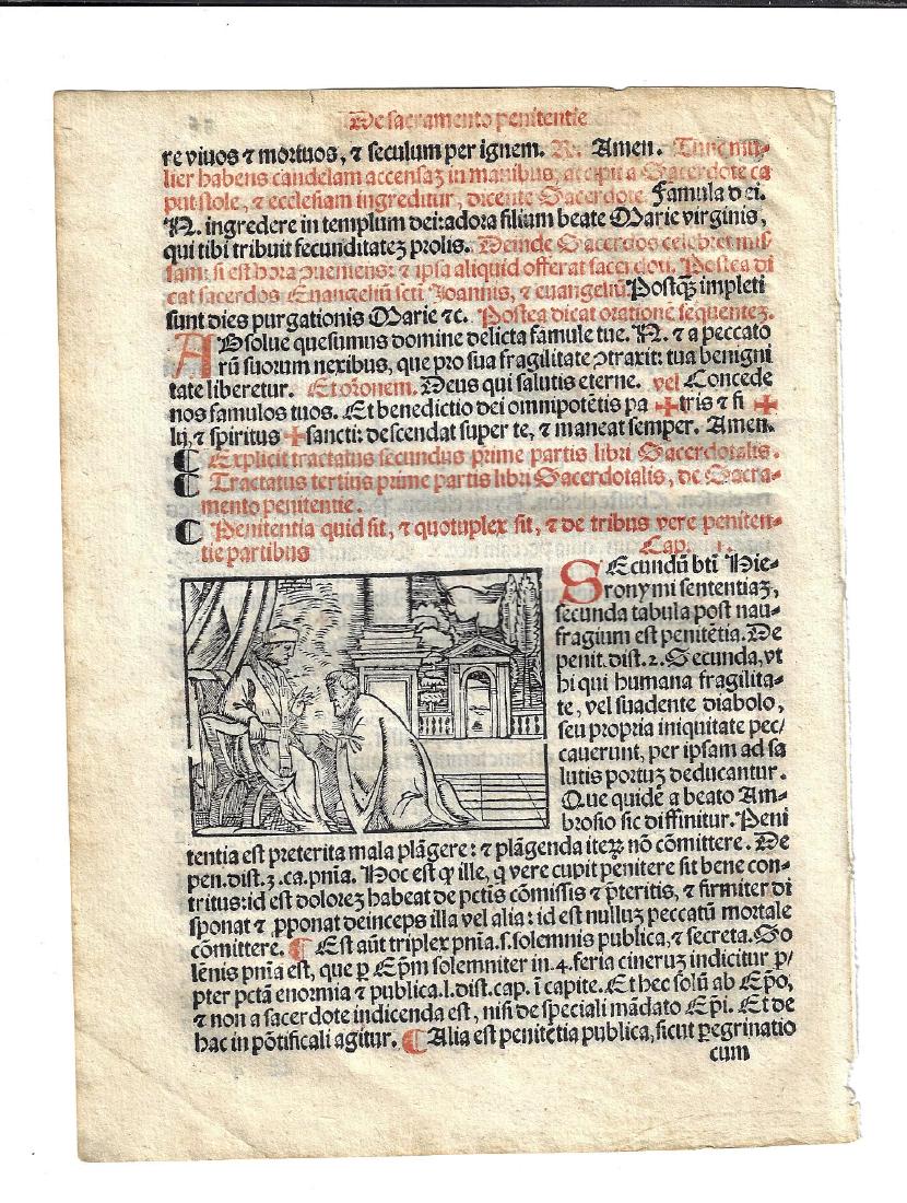 1567 Catholic Prayer Leaf w/ Woodcut (1 of 1)