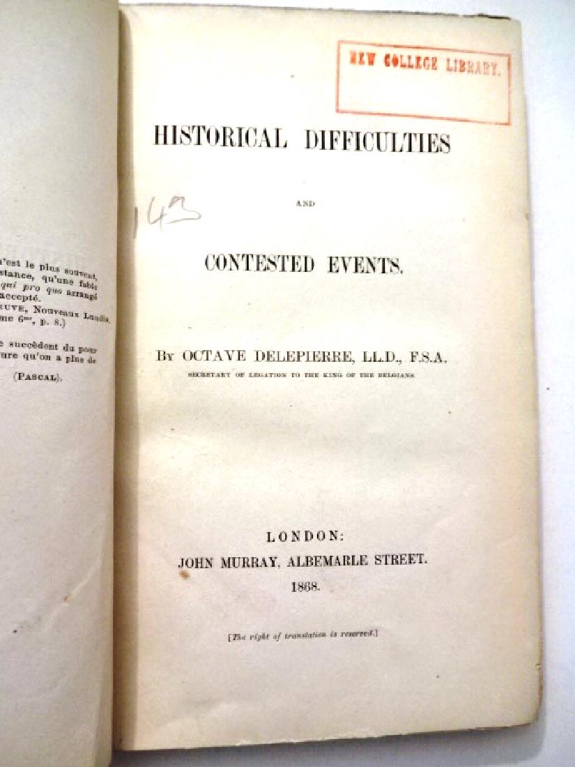 1868 Historical Difficulties and Contested Events (1 of 2)