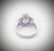 Sterling Silver Sz 9 Violet Jade & Amethyst Ring - 2