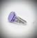 Sterling Silver Sz 9 Violet Jade & Amethyst Ring - 3