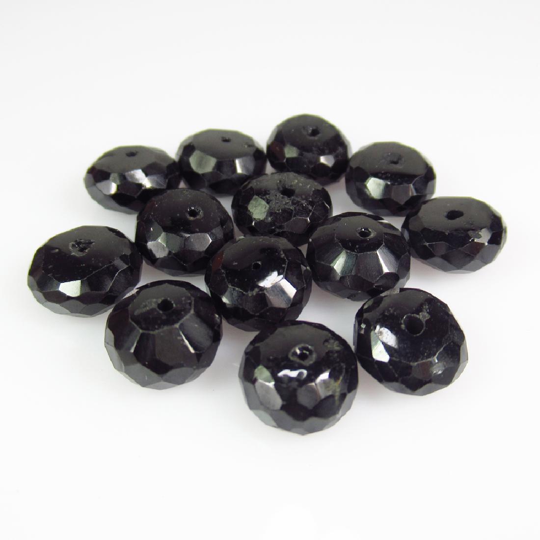 47.39 Ctw Natural 13 Black Spinel Drilled Round Beads (1 of 2)