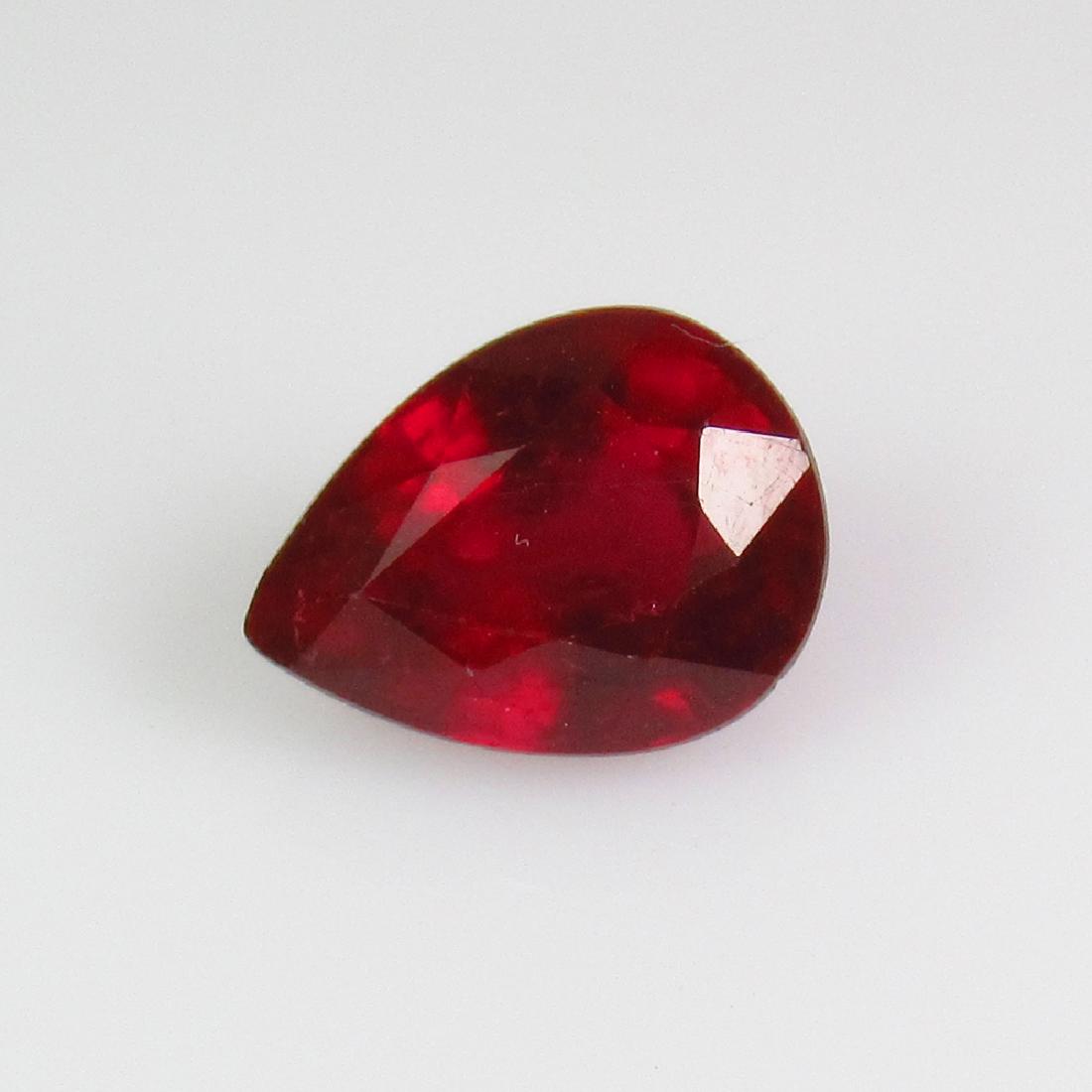 2.50 Ct Genuine Mozambique Red Ruby 9X7 mm Pear Cut (1 of 2)