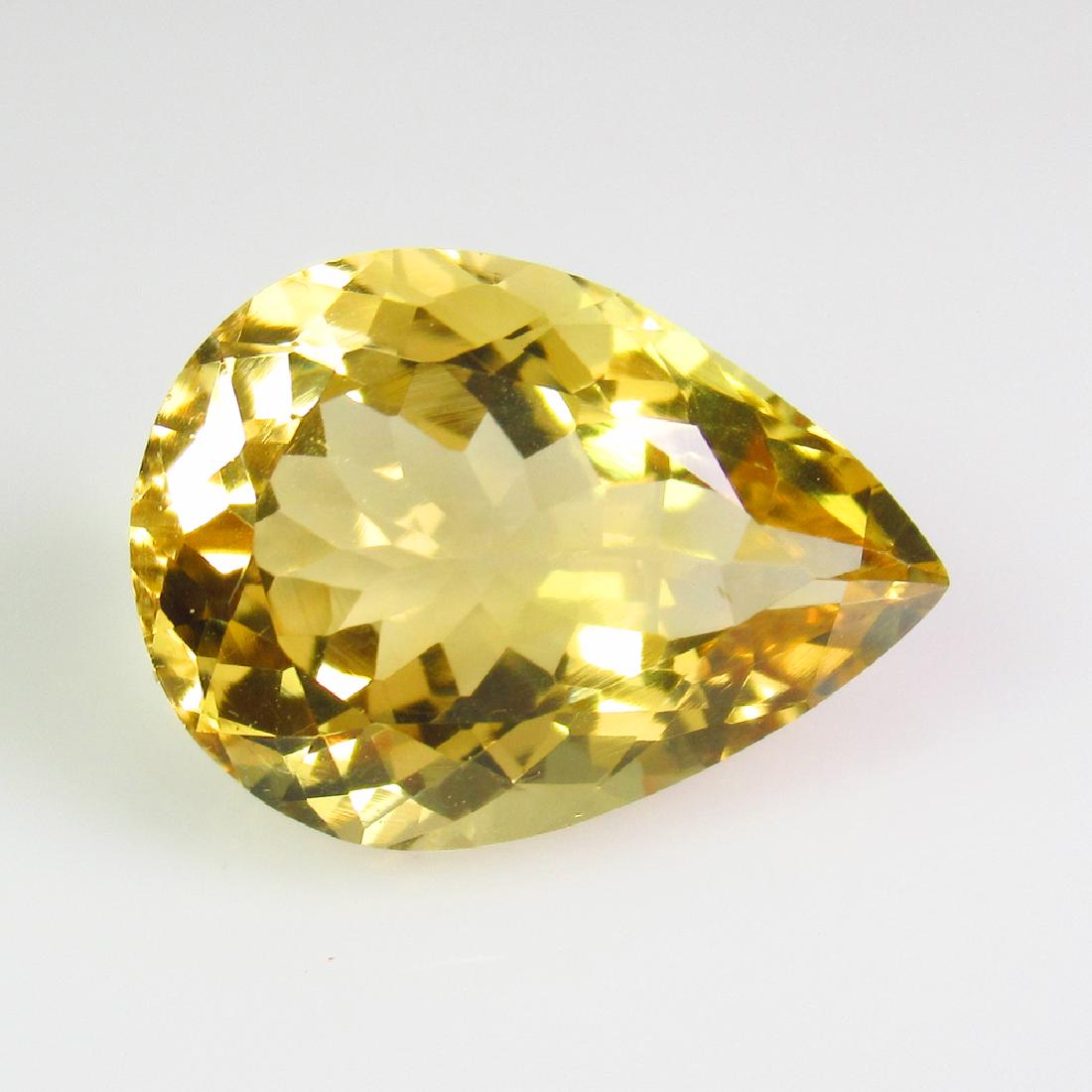 10.31 Ct Genuine Yellow Citrine 18X13 mm Pear Cut (1 of 2)