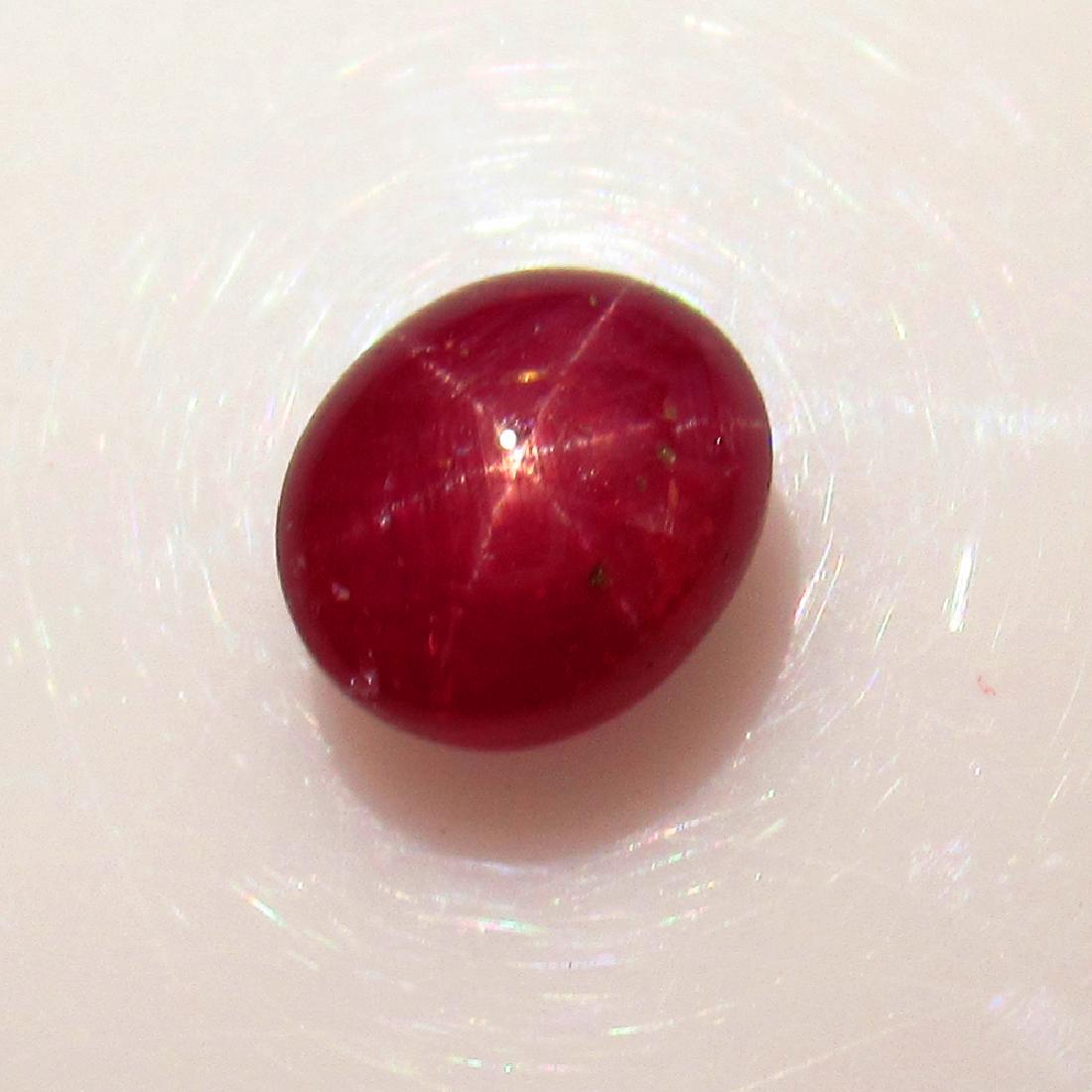3.14 Ct Genuine Six Line Star Ruby 8X7 mm Oval Cab (1 of 2)
