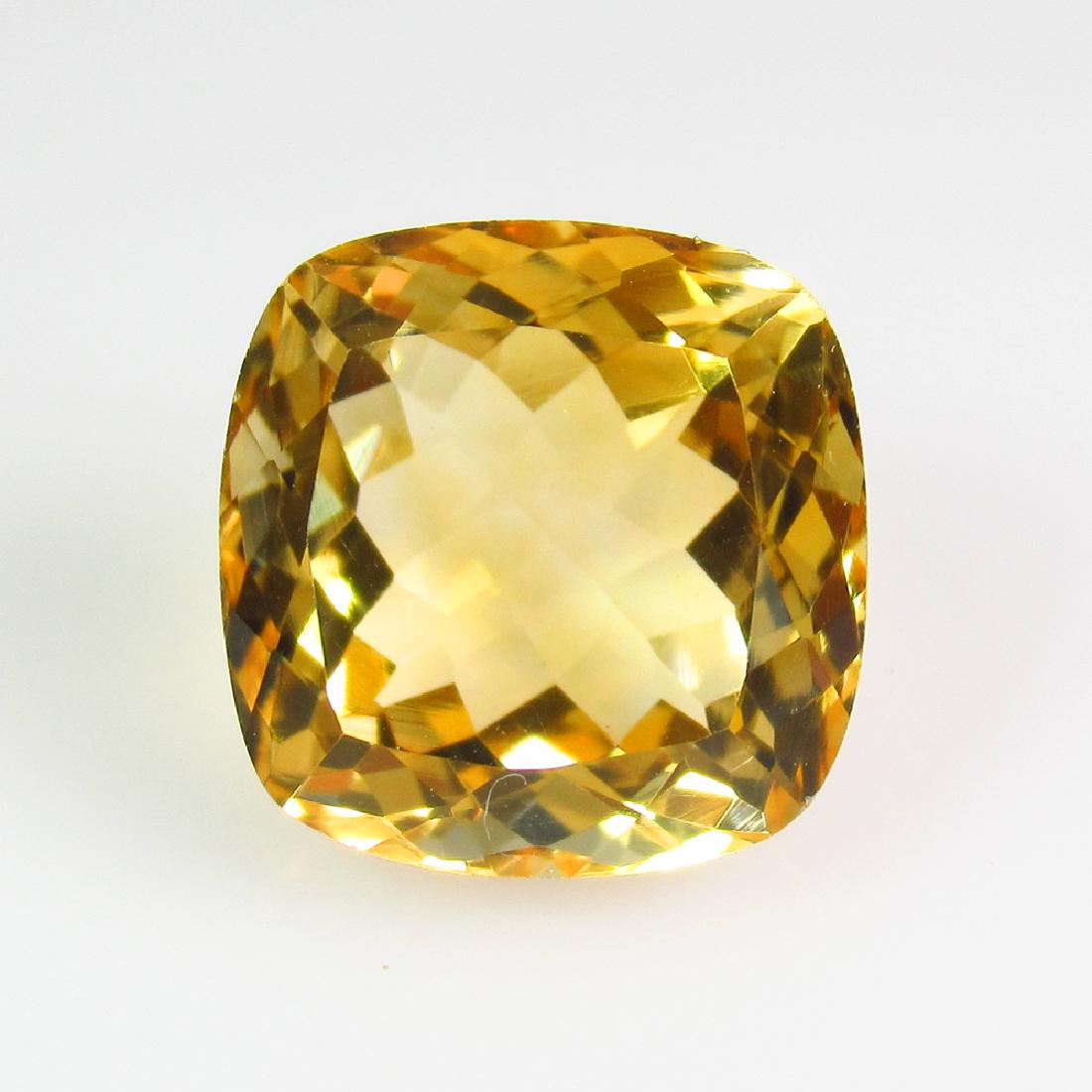 10.30 Ct Genuine Yellow Citrine Square Cushion  Cut (1 of 2)