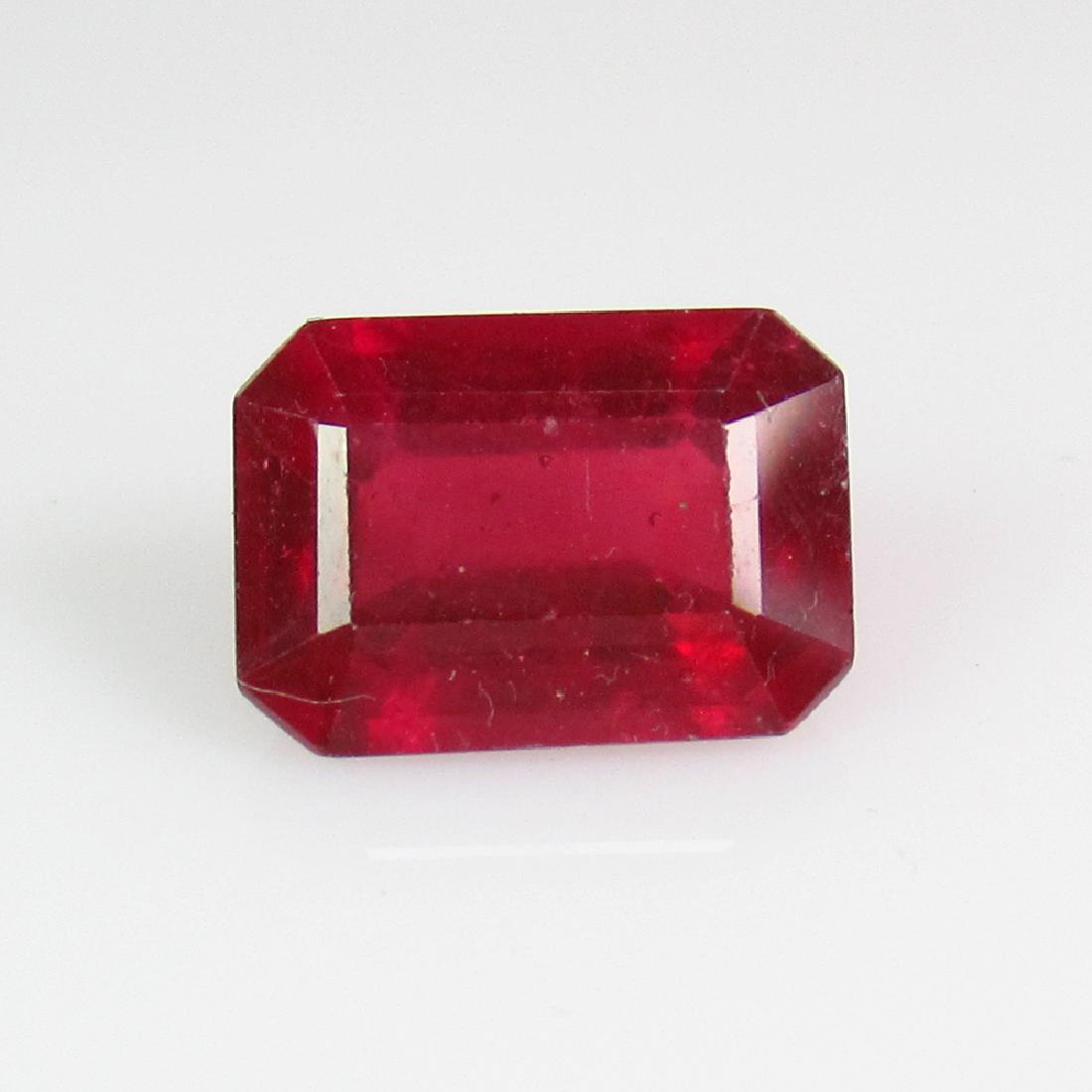 1.90 Ct Genuine Red Ruby 8X6 mm Emerald Cut (1 of 2)