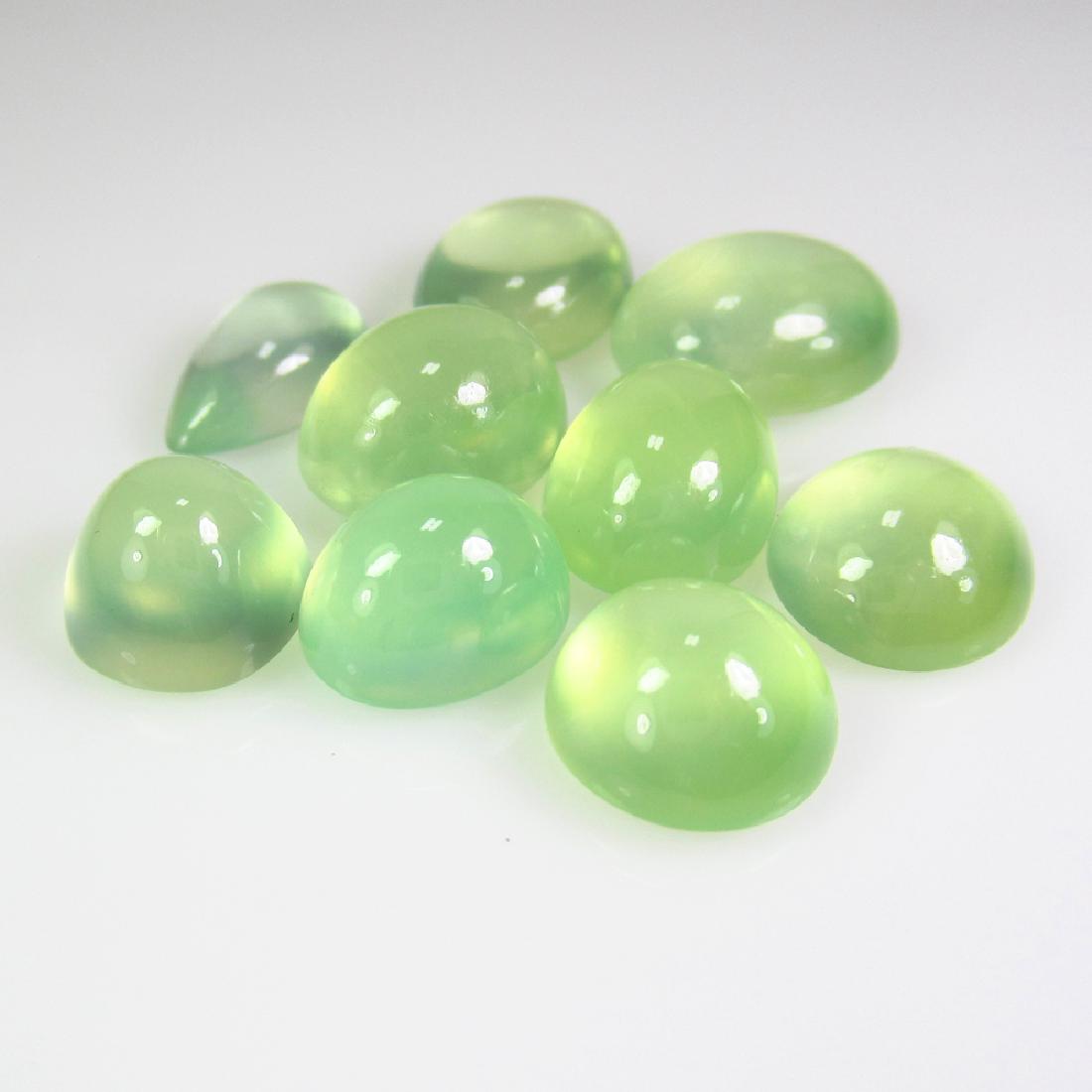 48.69 Ct Genuine 9 Prehnite Mixed Cabochon Lot (1 of 2)