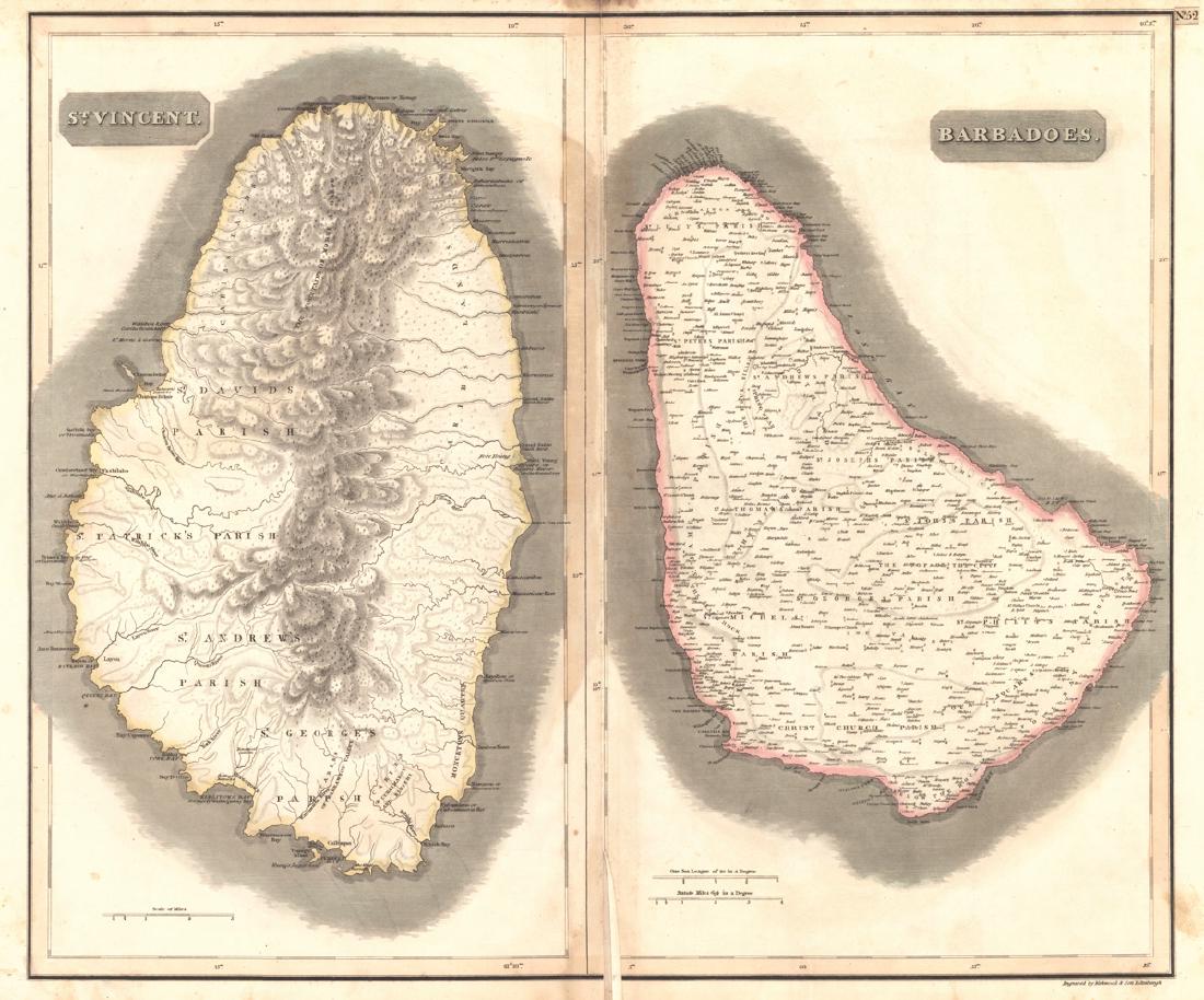 West Indies Islands. St. Vincent: Title: West Indies Islands. St. Vincent Publication Date: 1817 Cartographer: THOMSON, JOHN & CO.Publisher: JOHN THOMSON, JUNR. & CO. Size: 19.6Height - 11.3Width Part of No.52 from Thomson's New Gener