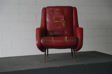 Single lounge chair: Condition; Needs Reupholstering; Dimensions; Height: 37" / 93.98cm Depth: 32" / 81.28cm Width: 31" / 78.74cm Seat Height: 17.5" / 44.45cm; No. of Items; 1; Description; Mid-century Italian