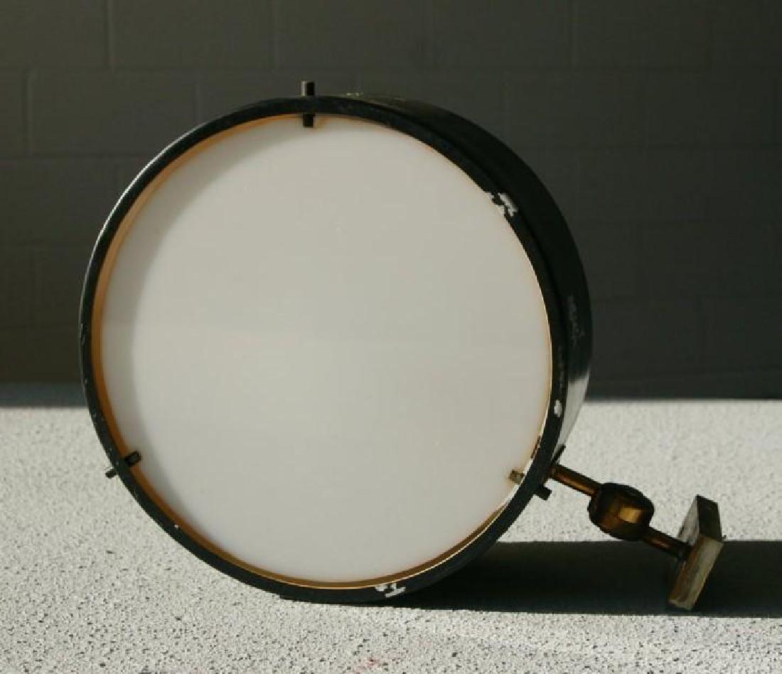Single Stilnovo Sconce: Condition; Dimensions; Diameter: 11.5" / 29.21cm Depth: 15.5" / 39.37cm Manufactured By: Stilnovo; No. of Items; 1; Description; Single Stilnovo Sconce. Depth of circular light fixture: 4.5in. Reserve