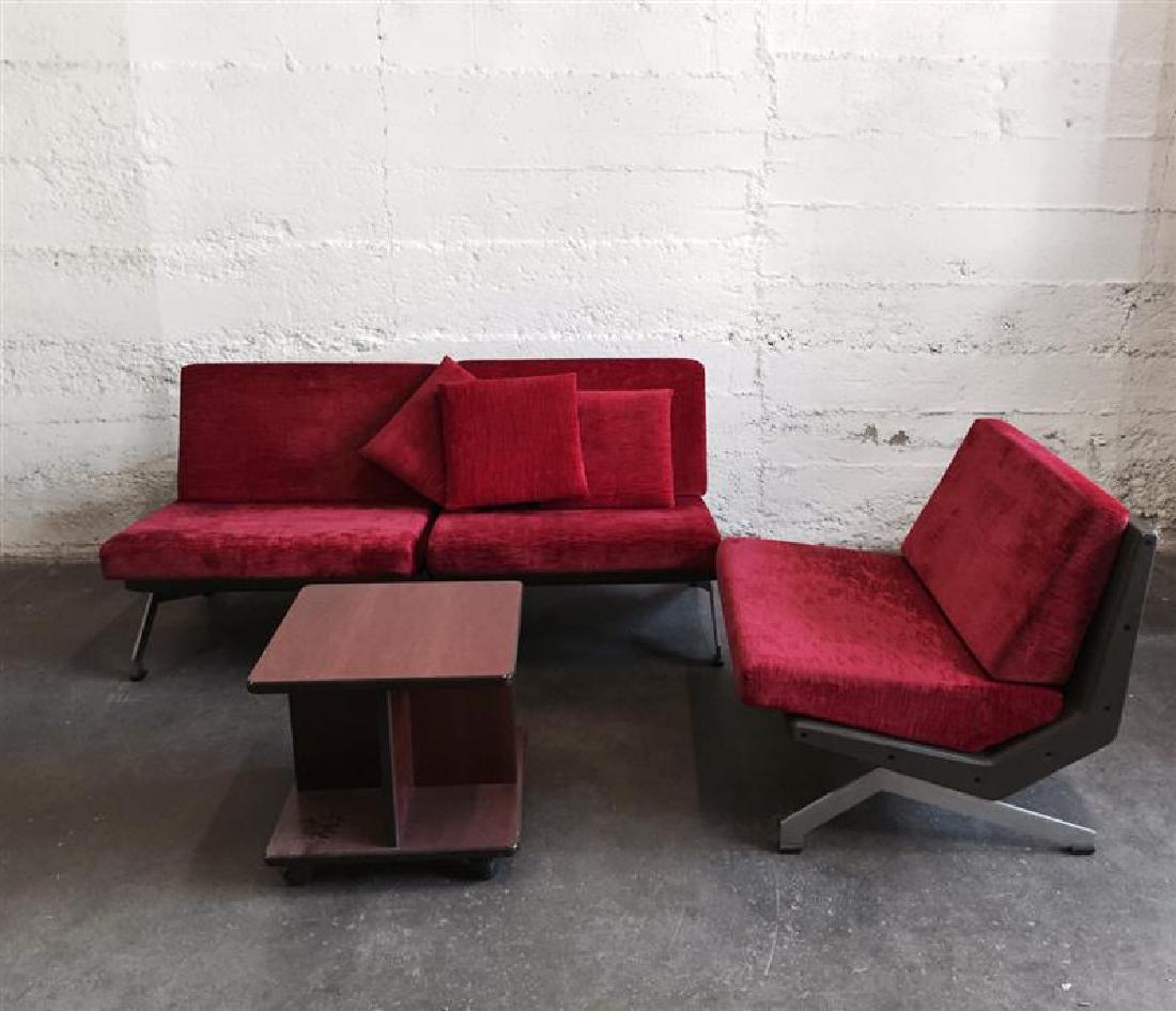 3 Lounge Chairs by Formanova: Condition; Very Good; Dimensions; Height: 31" / 78.74cm Depth: 29" / 73.66cm Width: 31" / 78.74cm Length: 93" / 236.22cm / All together Seat Height: 17" / 43.18cm Designed By: Gianni Moscatelli Manufa