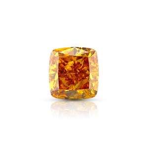 1.51 ct Natural Fancy Deep Yellow Orange Cushion Shape