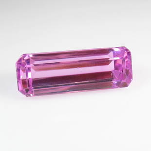 26.26 Ct Natural Pink Kunzite 20.5X9.5 mm Long Octagon: Title: 26.26 Ct Natural Pink Kunzite 20.5X9.5 mm Long Octagon Cut Stone Clarity: VVS Gemstones: Natural Kunzite Carat Weights: 26.62 Size/Dimensions: 20.60 x 9.50 x 10.30 mm Additional Information: