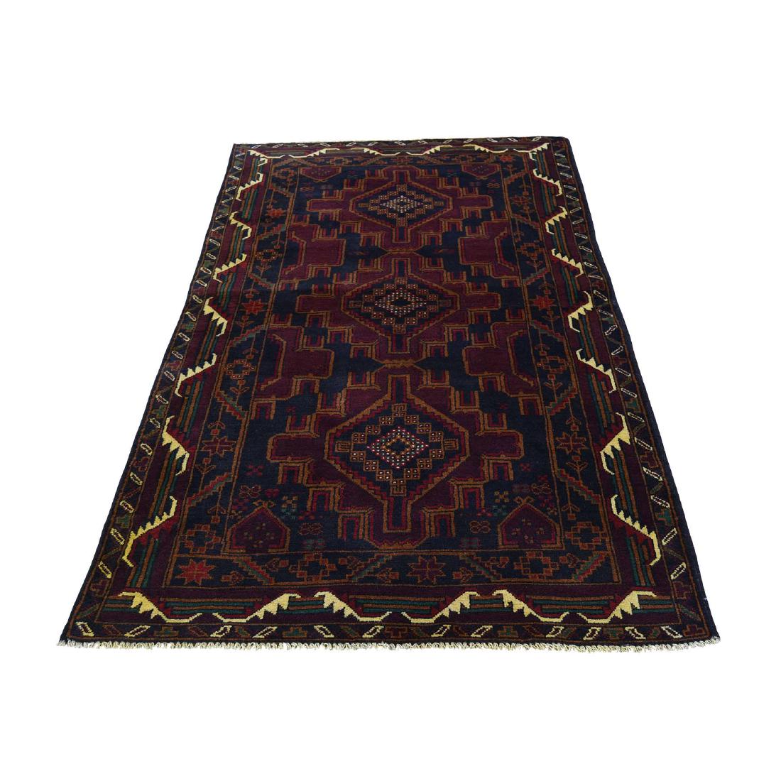 Pure Wool Hand Knotted Persian Baluch Oriental Rug (1 of 6)