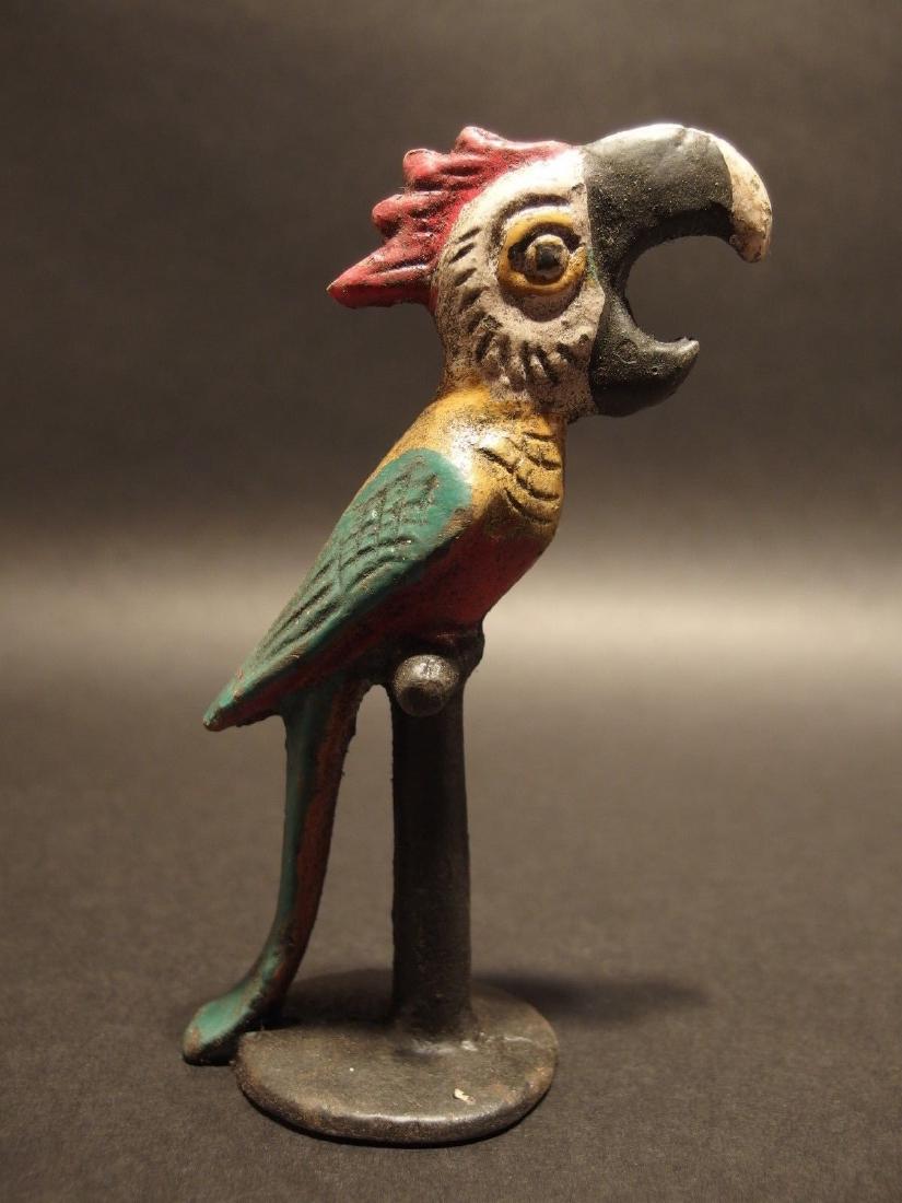Cast Iron Parrot Beer Bottle Opener bar tool: 5 1/4" Tall Great reproduction cast iron bottle opener. This piece was made to look just like an antique, but is new. Great for use or display! Reserve: $15.00 Shipping: Domestic: Flat-rate of $6.00 t