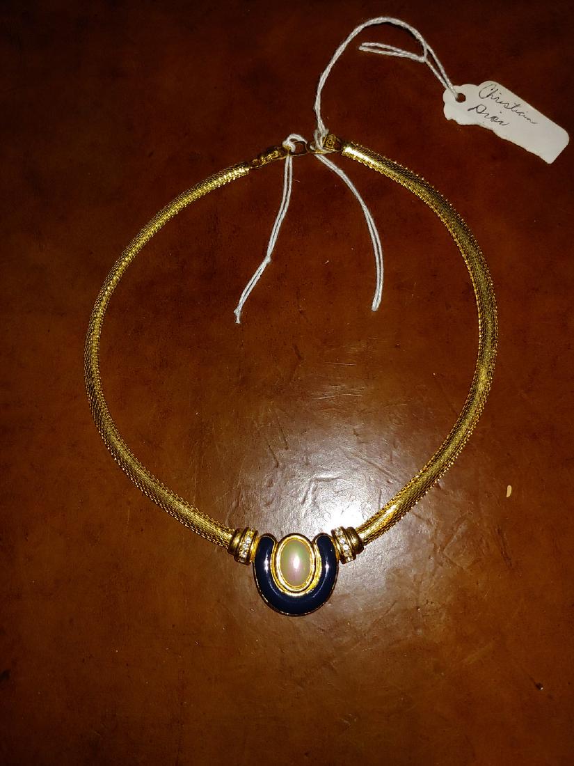 Couture Christian Dior Neclace Paris Collection: Title: Couture Christian Dior Neclace Paris Collection Date/Period: 1990s Additional Information: amazing necklace by one of the best designers Omega Choker style Reserve: $105.00 Shipping: Domestic: 