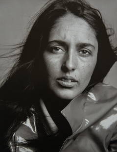 RICHARD AVEDON - Joan Baez, New York City: Artist: Richard AvedonTitle: Joan Baez, New York CityMedium: Photo Litho, 1999, USADimensions: 9.45x12.25"Heat Wax Mounted on 14x18" Conservation board Richard Avedon was an American fashion and