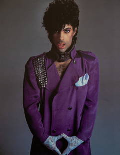 RICHARD AVEDON - Prince, 1983: Artist: Richard AvedonTitle: Prince, 1983Medium: Photo Litho, 1994, JapanDimensions: 9.1x11.6"Heat Wax Mounted on 12x16" Conservation Board Richard Avedon was an American fashion and portrait