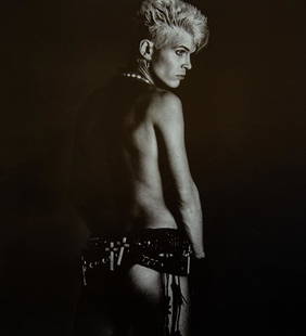 E.J. CAMP - Billy Idol, 1985: Artist: E.J. CampTitle: Billy Idol, 1985Medium: Photo Litho, 1994, JapanDimensions: 10.65x11.5"Heat Wax Mounted on 14x18" Conservation board E.J. Camp is known for her portraits of actors, musicians