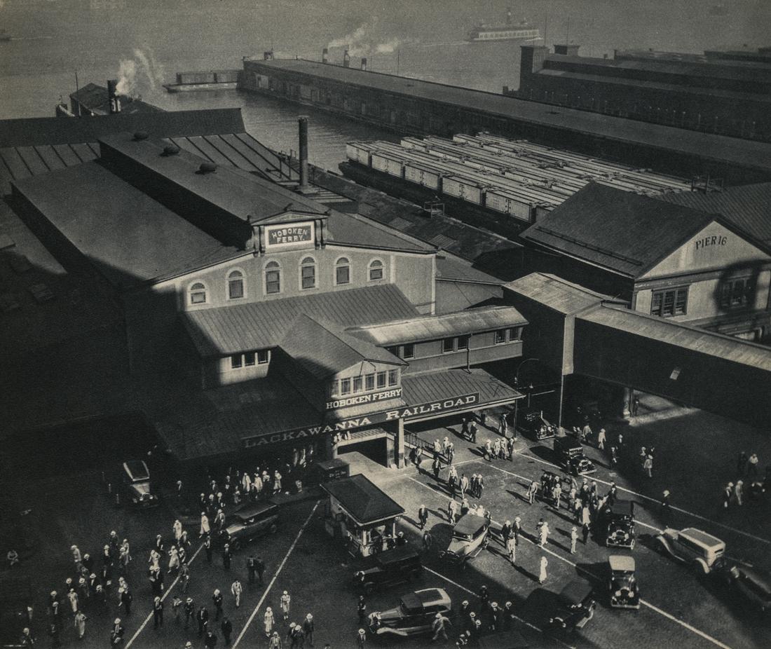 BERENICE ABBOTT - Hoboken Ferry: Artist: Berenice Abbott Title: Hoboken Ferry Medium: Sheet Fed Gravure, 1935, USA Dimensions: 8.35x7" Heat Wax Mounted on 11x14" Conservation Board Berenice Abbot, originally named Bernice Abbott, was