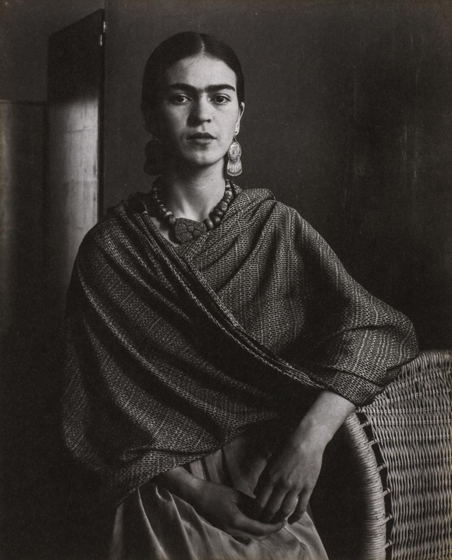 IMOGEN CUNNINGHAM - Frida Kahlo, 1931: Artist: Imogen Cunningham Title: Frida Kahlo, 1931Medium: Photo Litho, 2011, Italy Dimensions: 5.7x7" Heat Wax Mounted on 8.5x11" Conservation Board Imogen Cunningham (1883-1976) was an American photo