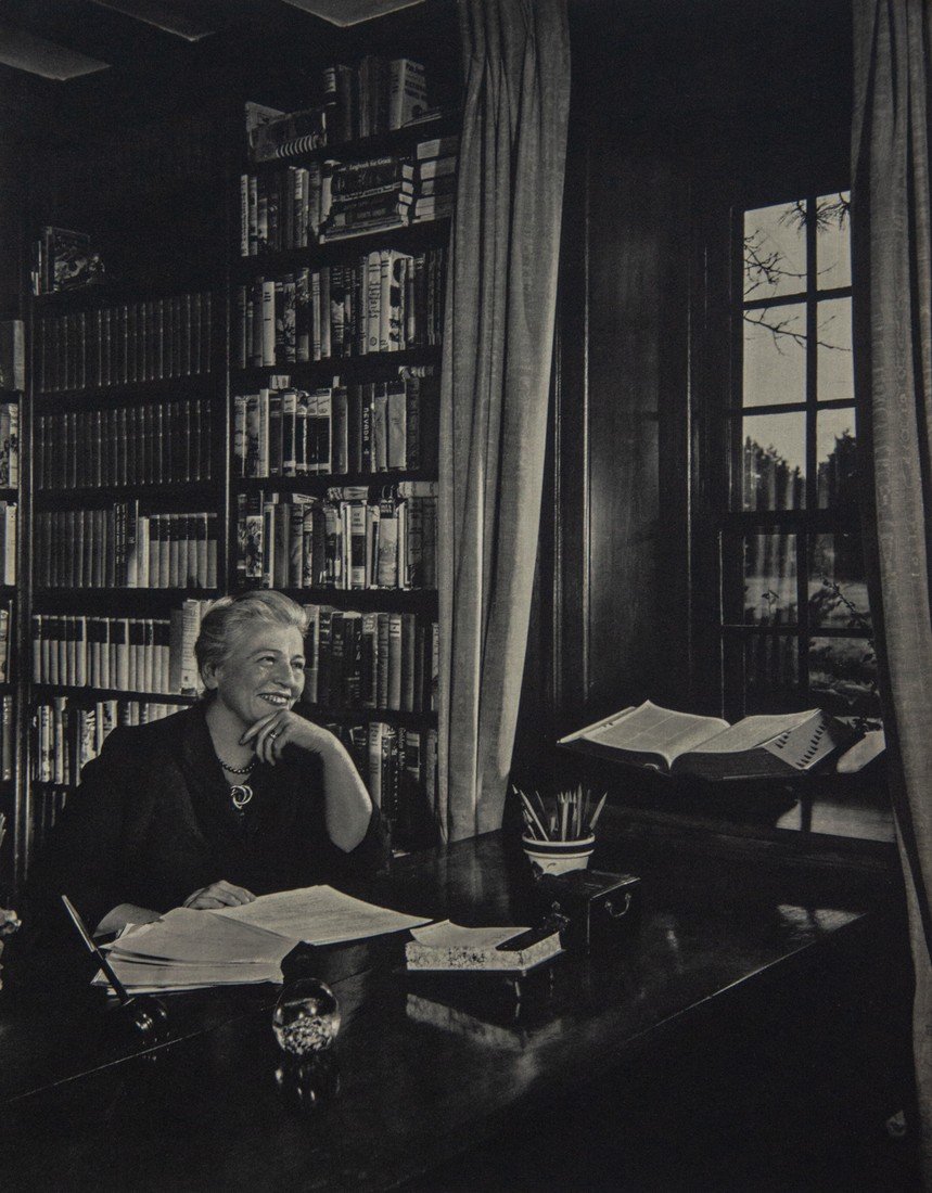 YOUSUF KARSH - Pearl S. Buck: Artist: Yousuf Karsh Title: Pearl S. Buck Medium: Sheet Fed Gravure, 1960, Netherlands Dimensions: 9.35x11.9" Heat Wax Mounted on 14x18" Conservation Board Yousuf Karsh (1908-2002) was an Armenian-Can