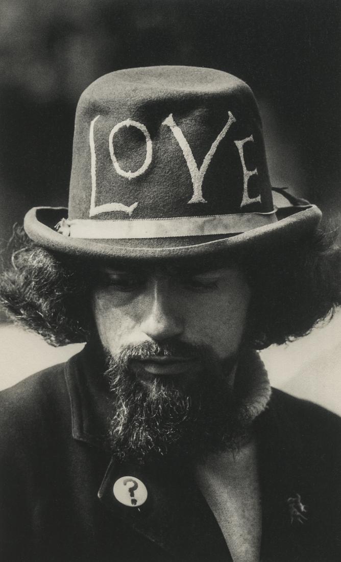 STEVE SCHAPIRO - Hippie in the Haight, San Francisco: Artist: Steve Schapiro Title: Hippie in the Haight, San Francisco, 1967Medium: Photo Litho, 2000, Italy Dimensions: 5.6x9.2" Heat Wax Mounted on 8.5x11" Conservation Board Steve Schapiro (1934) is an