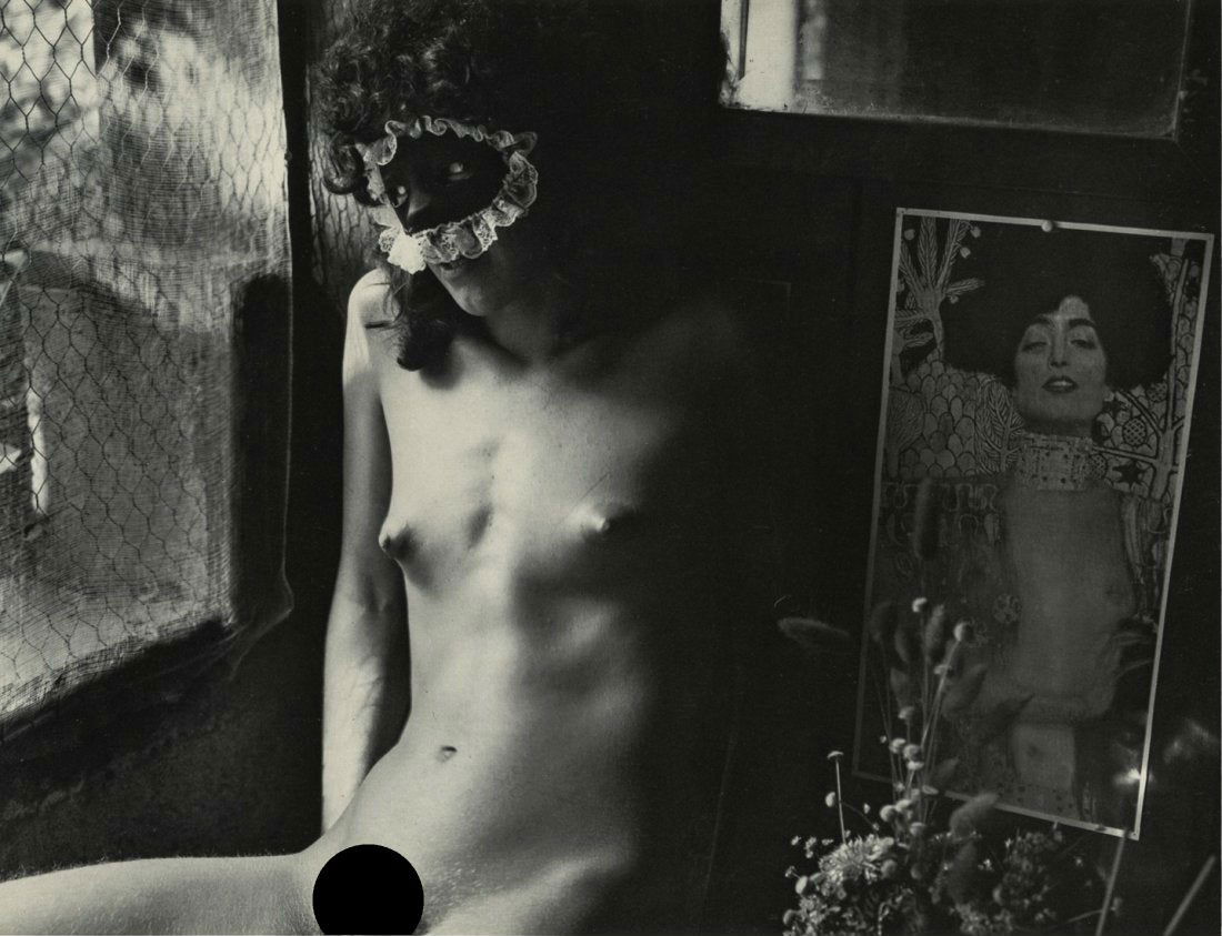 JACK WELPOTT - Janet in Her Room, 1972: Artist: Jack Welpott Title: Janet in Her Room, 1972Medium: Photo Litho, 1976, USA Dimensions: 7.5x5.75" Heat Wax Mounted on 8.5x11" Conservation Board Jack Welpott (1923-2007) was an American photogra