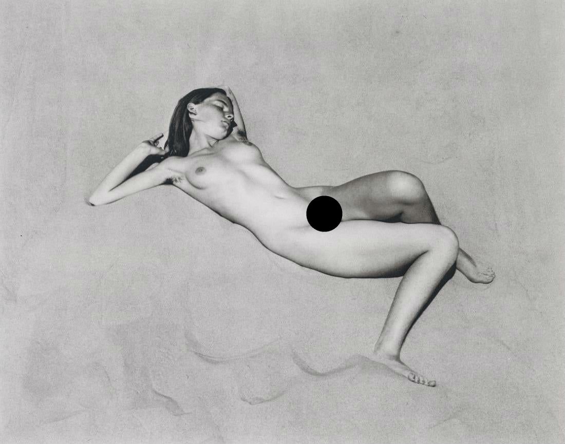 EDWARD WESTON - Charis on Sand Dune, 1936: Artist: Edward Weston Title: Charis on Sand Dune, 1936 Medium: Photo Litho, 1993, Hong Kong Dimensions: 8.5x6.7" Heat Wax Mounted on 11x14" Conservation Board Edward Henry Weston was a 20th-century Am