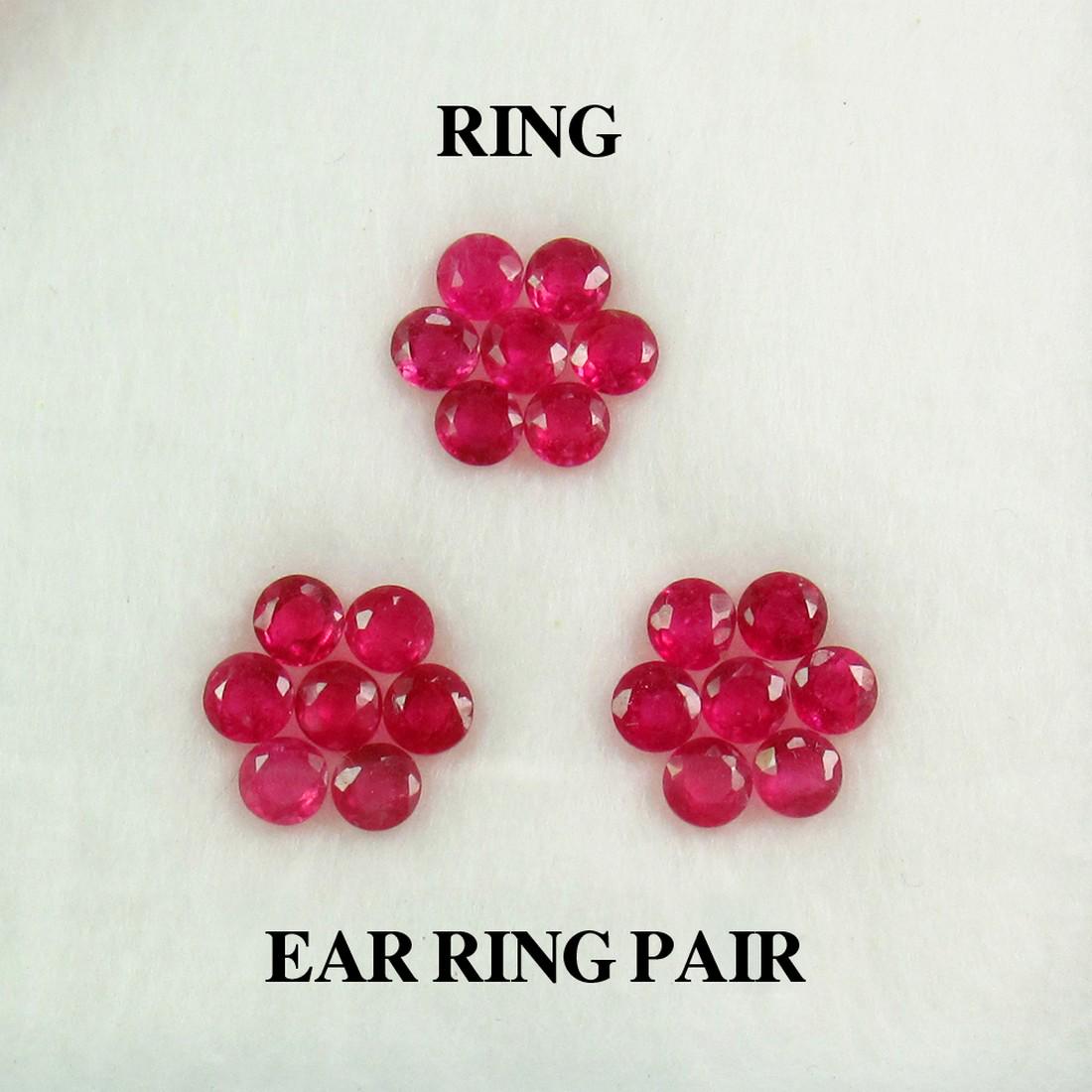 3.20 Ct Genuine 21 Mozambique Red Ruby Jewellery Set (1 of 2)