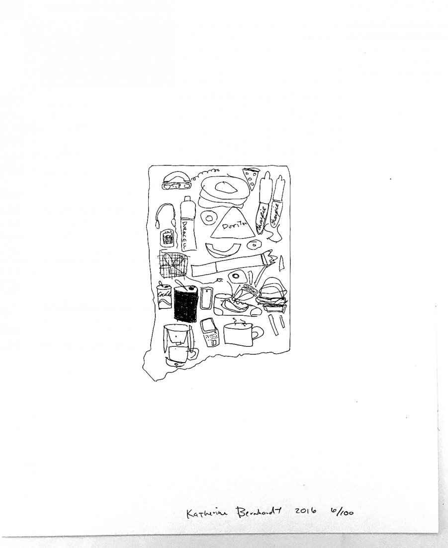 Katherine Bernhardt: Untitled 2016: Artist: Katherine Bernhardt Title: Untitled 2016 Medium: Silkscreen on heavy white paper Dimensions: 17" x 13 7/8" Signed in pencil edition of 100 Reserve: $400.00 Shipping: Domestic: Flat-rate of $2