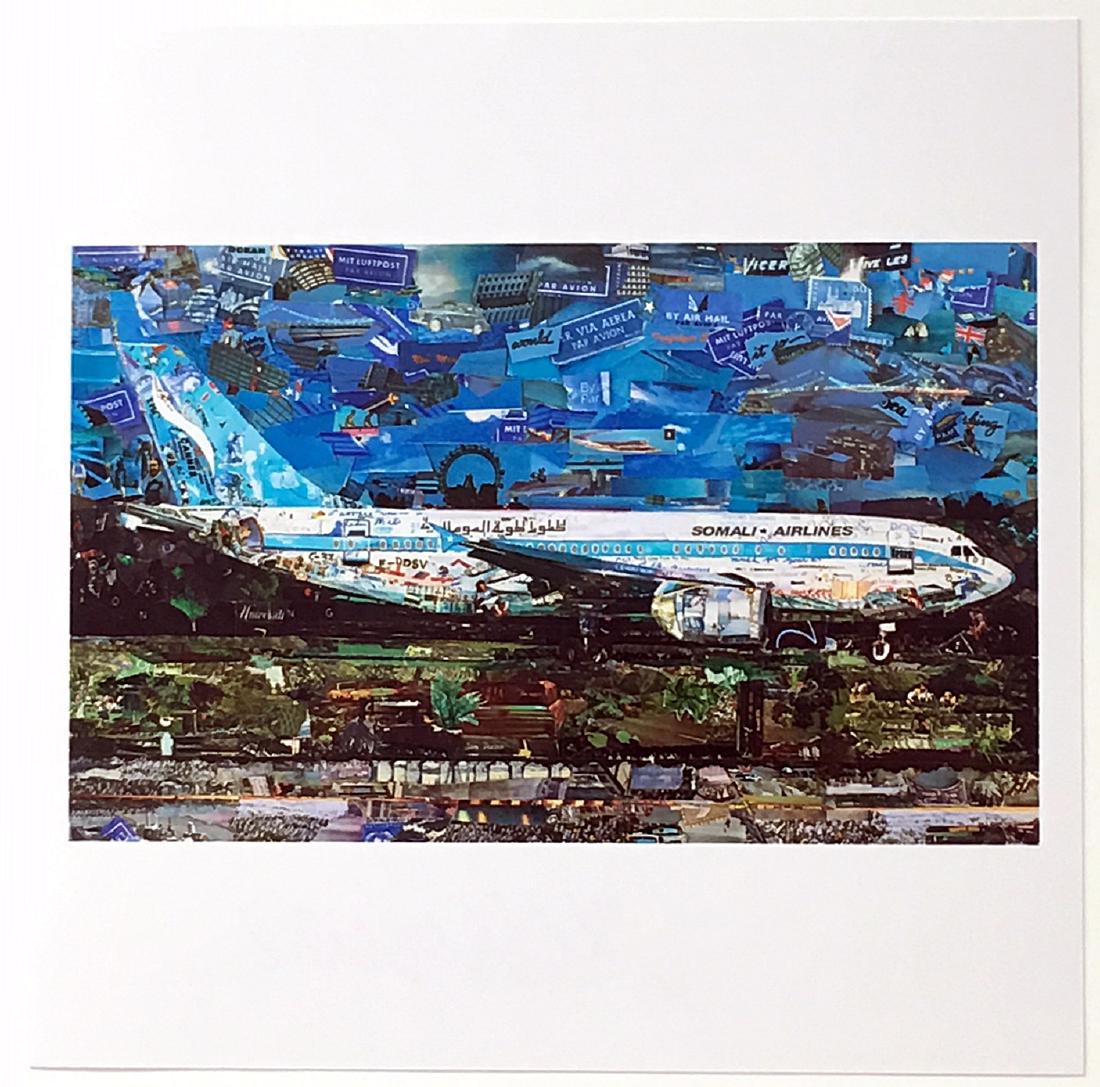Vik Muniz: Jetliner from the series "Postcards from: Artist: Vik Muniz Title: Jetliner from the series "Postcards from Nowhere 2014 Medium: Color photograph on paper Dimensions: 6" x 6" Signed in ink verso Reserve: $250.00 Shipping: Domestic: Flat-rate