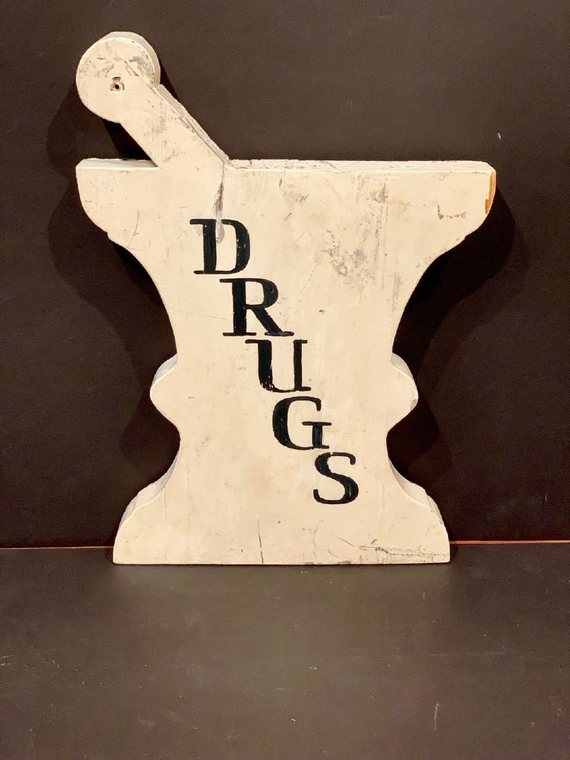 DRUGS trade sign, early 20th c (1 of 3)