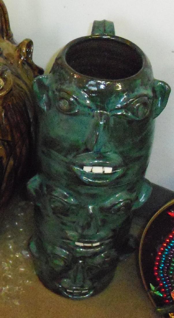 Reverand Fleming: Face Jug: Title: Face Jug Artist/Maker:Fleming, Reverend Material: Clay Shipping: Domestic: Flat-rate of $70.00 to anywhere within the contiguous U.S. International: Foreign shipping rates are determined by des