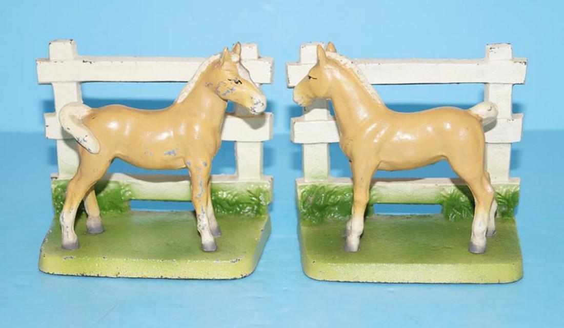 Antique Pony by Fence Cast Iron Bookends (1 of 6)