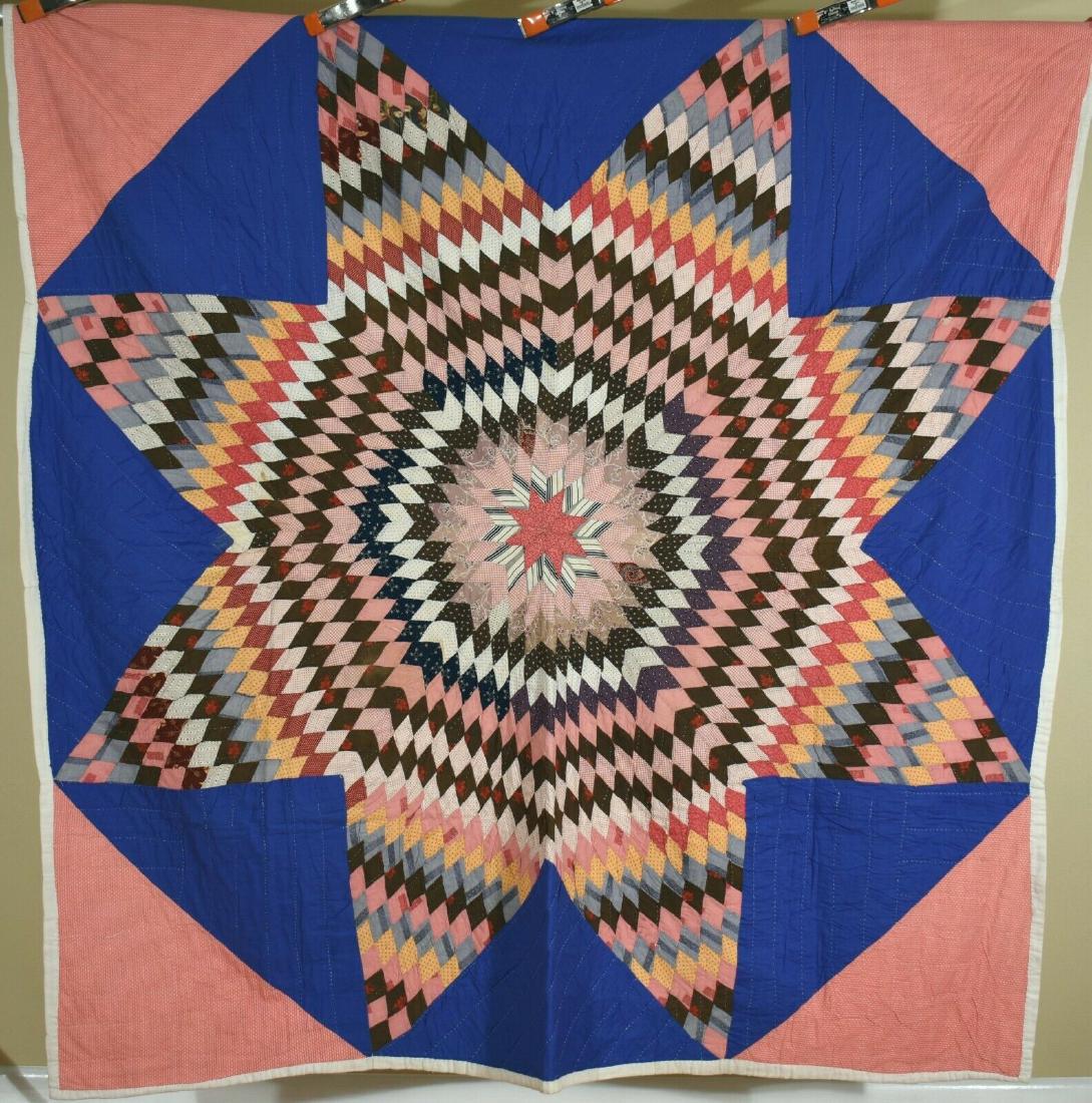 1910's Lone Star Sunburst Antique Quilt (1 of 6)