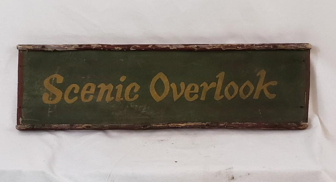 Scenic Overlook Rustic Sign Ca 1940-60 (1 of 3)