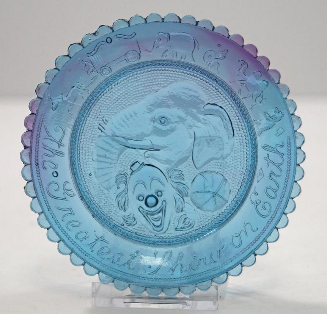 Greatest Show on Earth Circus Pairpoint Cup Plate: Title: Greatest Show on Earth Circus Pairpoint Cup Plate Dimensions: App. 3 ½” diameter Provenance/Additional Information: A Vintage Pairpoint Cup Plate, produced in 1977, Greatest Show on Earth de