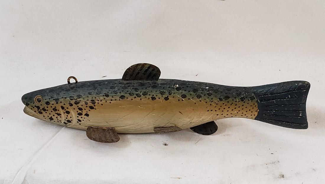 Blue Speckled Trout Fish Decoy Ca 1950's (1 of 5)