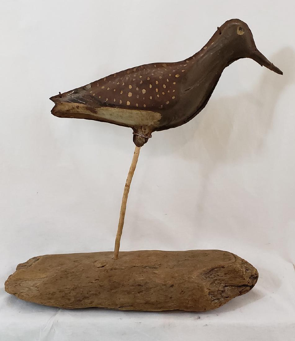 Tin Shore Bird Decoy On Driftwood Mount Ca 1920 (1 of 6)