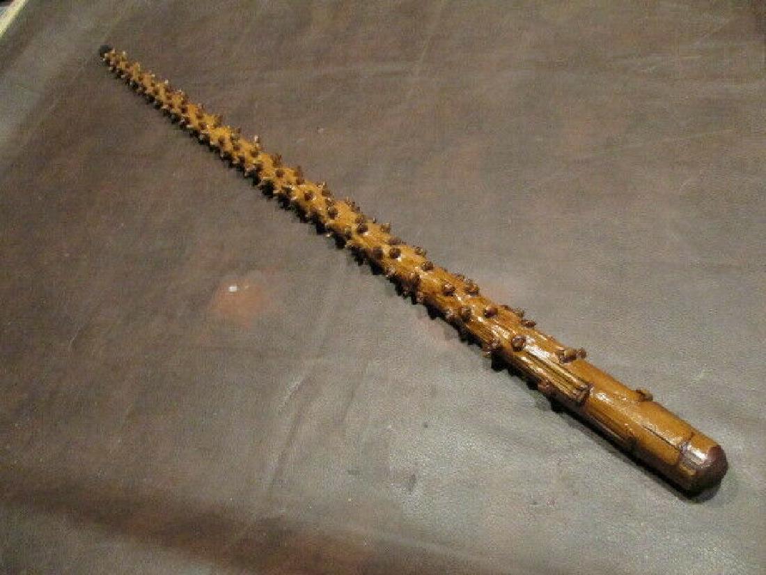 Awesome Antique Massive Jersey Cabbage Folk Art Walking: Title: Awesome Antique Massive Jersey Cabbage Folk Art Walking Stick Cane Provenance: AWESOME ANTIQUE RARE MASSIVE FOLK ART "JERSEY CABBAGE" (no relation to New Jersey) PRICKLY WOOD WALKING STICK CANE