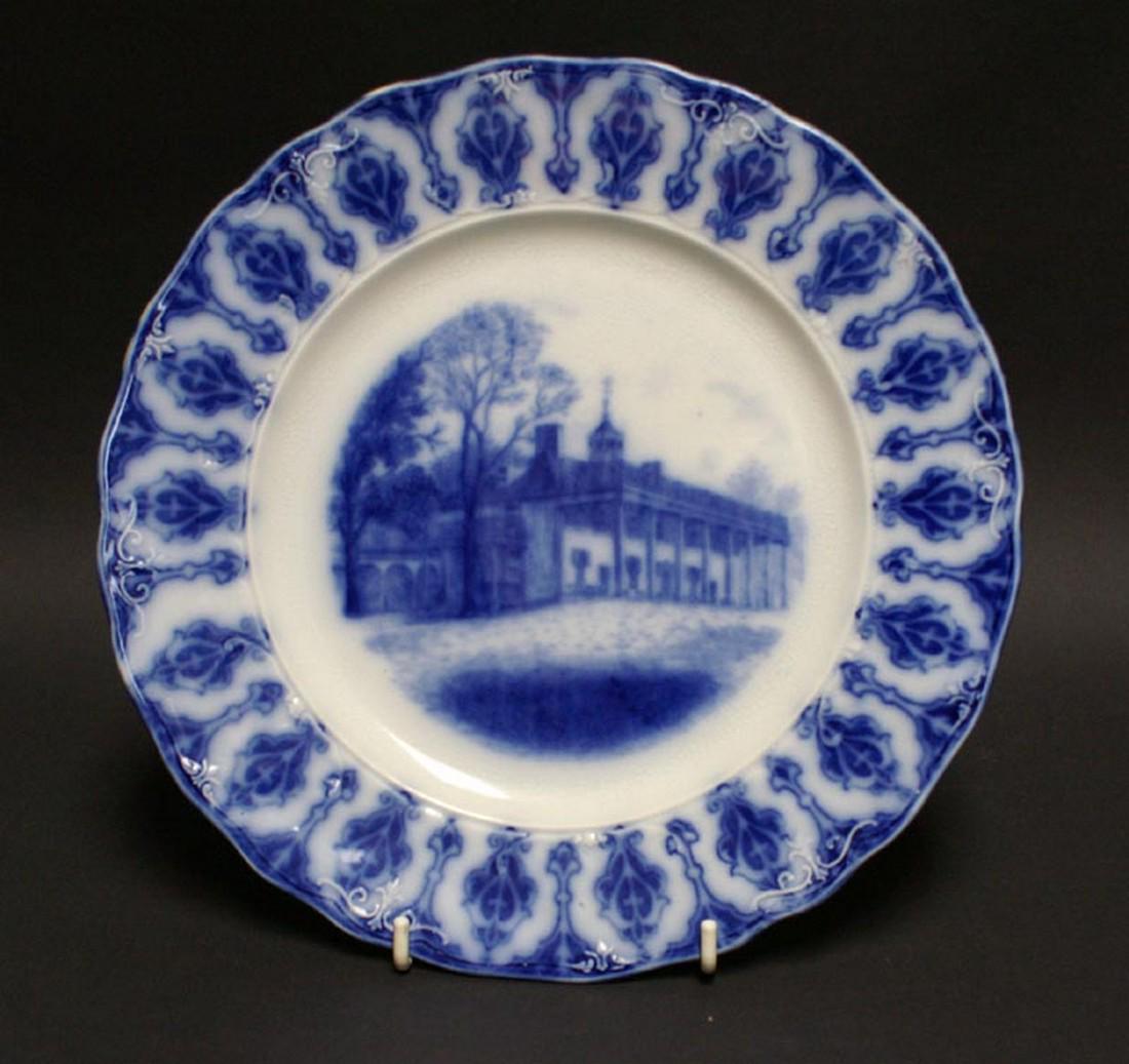 Mount Vernon George Washington Flow Blue Plate (1 of 4)